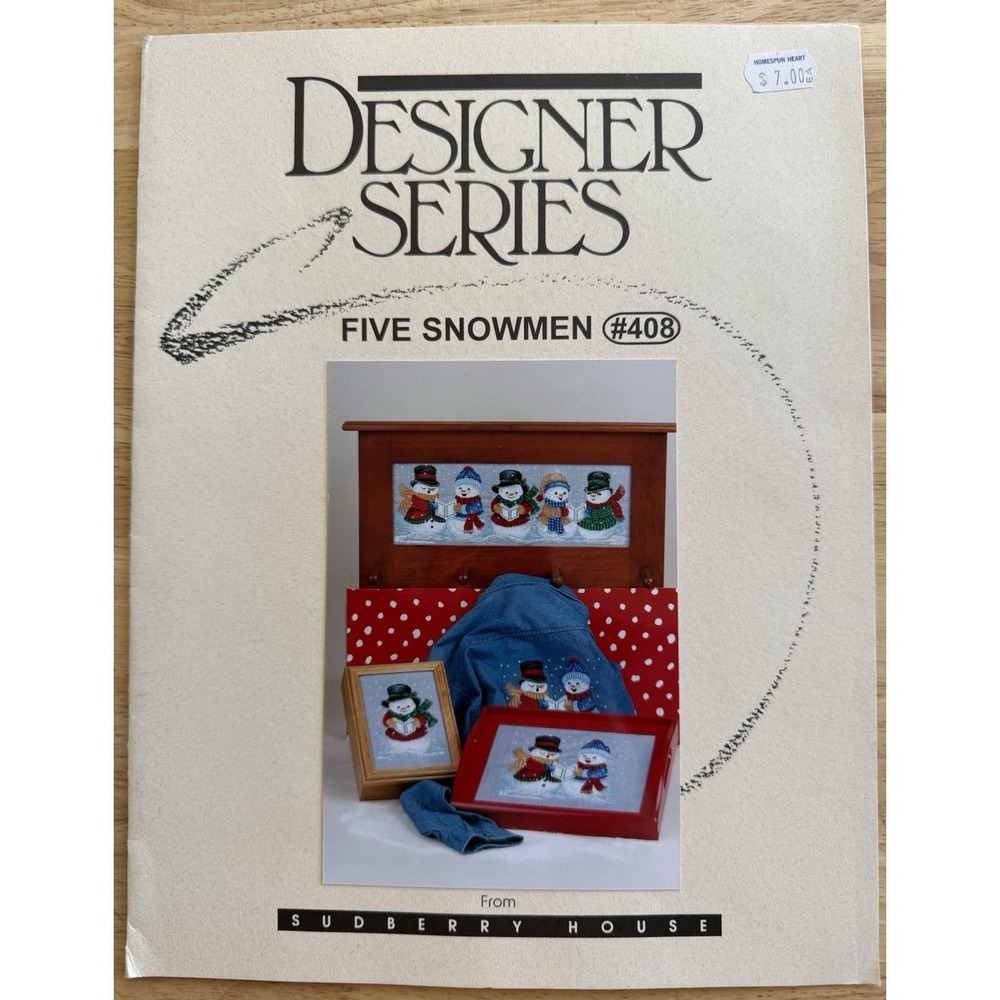 Sudberry House Five Snowmen Counted Cross Stitch Pattern Leaflet